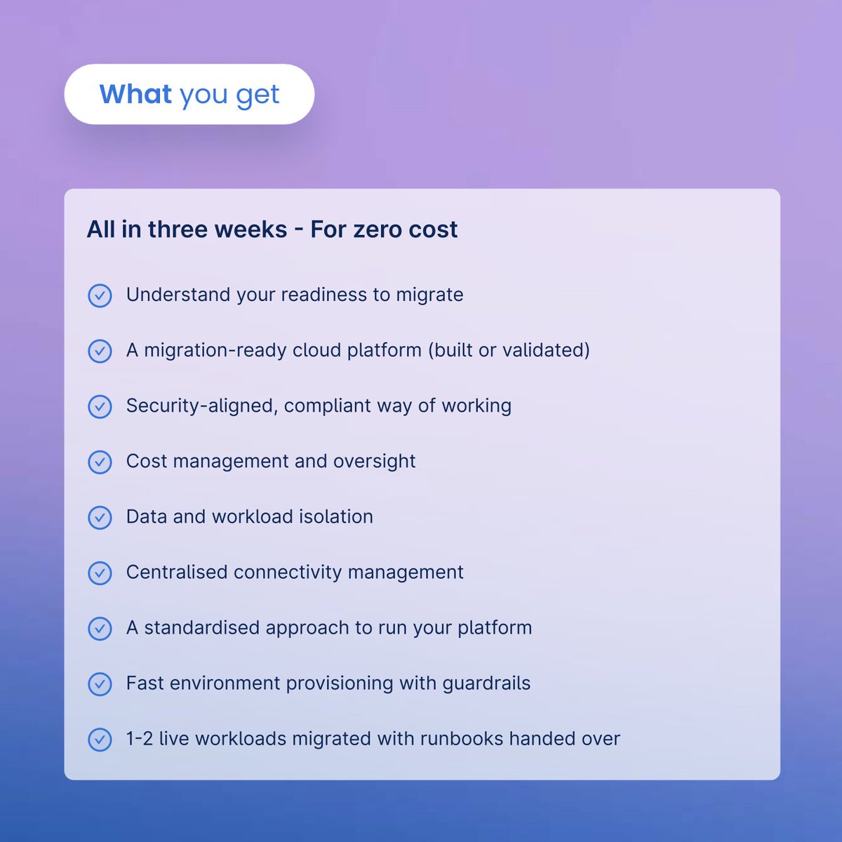 Assess, mobilise, migrate &amp; modernise 🚀
We’ve teamed up with <a href="/awscloud/">Amazon Web Services</a> &amp; <a href="/TDSYNNEXUK/">TD SYNNEX UK</a> to offer a free 3-week accelerator for early-stage companies moving to the cloud.

Slots are limited. DM us or reply "EBA" to get started.

appvia.io/aws-migration-…