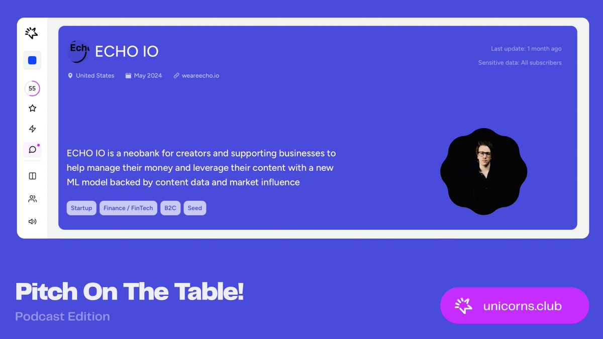 🎙️ New on #PitchOnTheTable: ECHO IO is building the financial OS for the creator economy! 💸

Founder <a href="/JeromeRena93484/">Jerome Renard</a> shares how ECHO IO empowers creators with tailored financial tools.

Tune in now: youtu.be/uRd6f_FSxX4

#Startup #FinTech #CreatorEconomy #UnicornsJournal