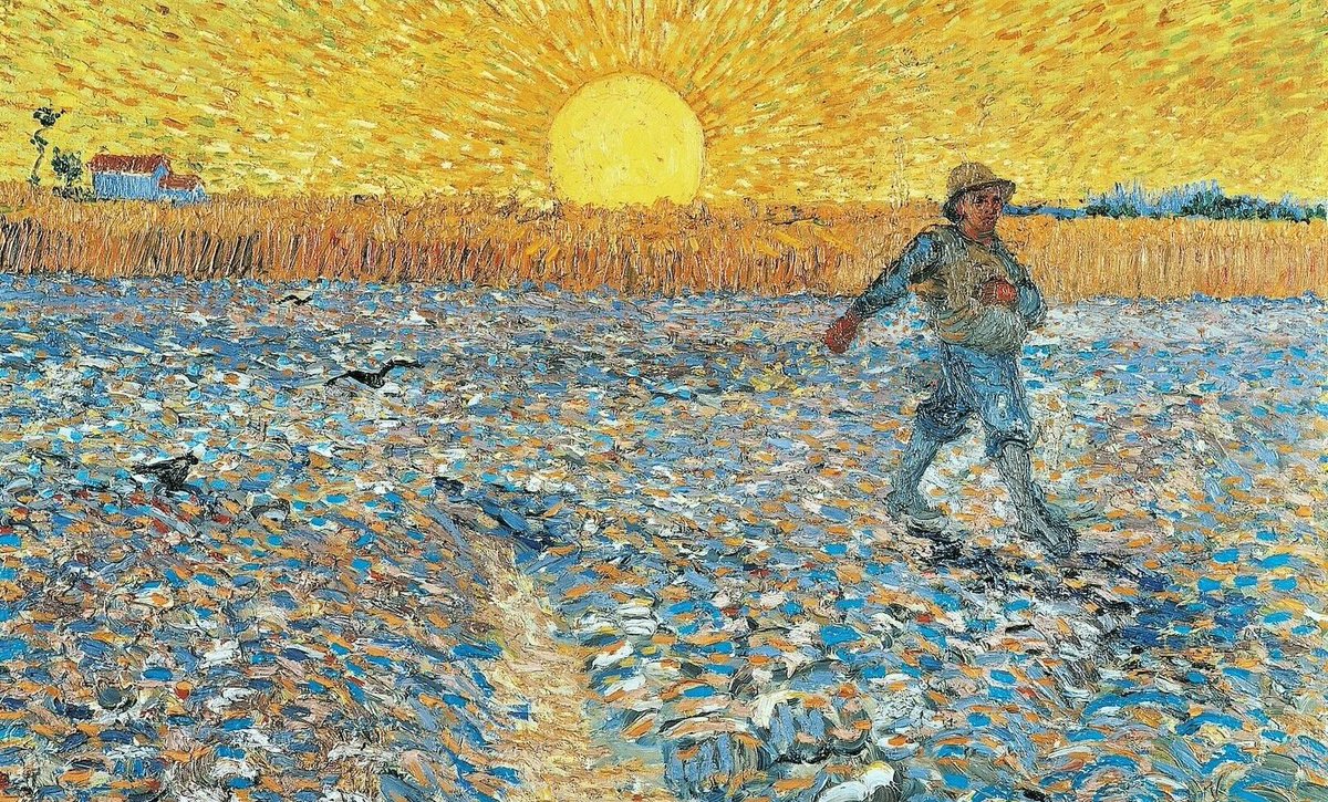 È il sole che domina nel dipinto di Van Gogh citato da papa Leone XIV: «Scalda la terra e fa maturare il seme». Scriveva il pittore: «L’aspirazione verso l’infinito di cui quell’uomo è il simbolo mi incanta». Leggi l'articolo👇
clonline.org/it/attualita/a…
📸Wikimedia Commons