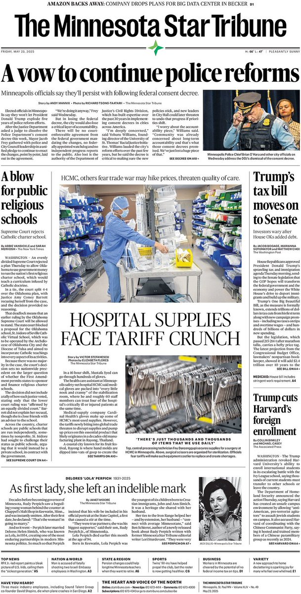 𝙵𝚛𝚘𝚗𝚝 𝙿𝚊𝚐𝚎𝚜 𝚃𝚘𝚍𝚊𝚢 📰 (@ukpapers) on Twitter photo 🇺🇸 Hospital Supplies Face Tariff Crunch
▫Tariffs force Minnesota hospitals to brace for high cost of medical equipment, supply challenges
▫<a href="/vic_stef/">Victor Stefanescu</a>
▫is.gd/zlKnWT
#frontpagestoday #USA <a href="/StarTribune/">The Minnesota Star Tribune</a> 🇺🇸 🇺🇸 Hospital Supplies Face Tariff Crunch
▫Tariffs force Minnesota hospitals to brace for high cost of medical equipment, supply challenges
▫<a href="/vic_stef/">Victor Stefanescu</a>
▫is.gd/zlKnWT
#frontpagestoday #USA <a href="/StarTribune/">The Minnesota Star Tribune</a> 🇺🇸
