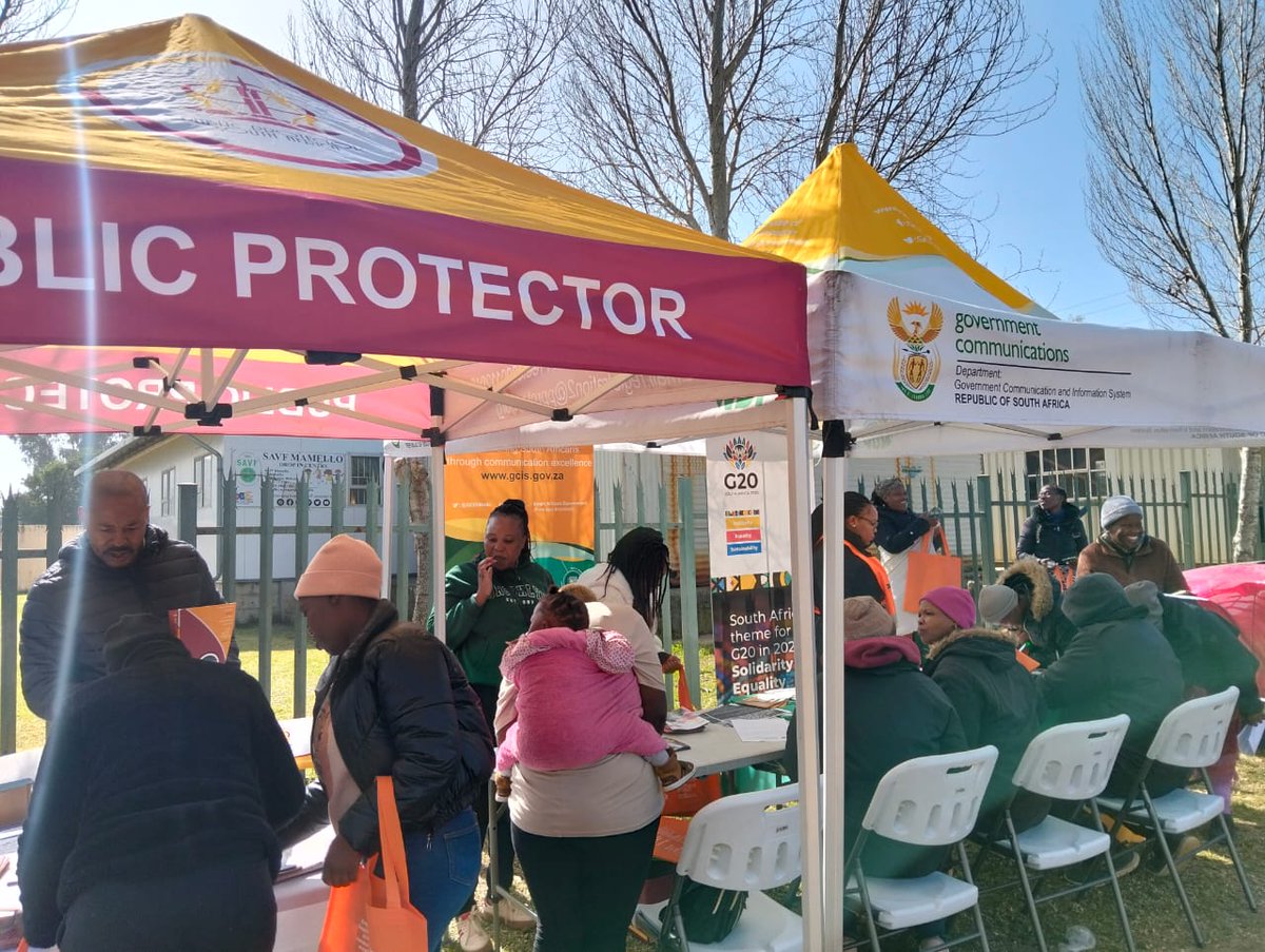 Friday, 23 May 2025, G20 Awarenes activation at Mamello to educate the community on G20 SA Presidency and share generic information

#G20SouthAfrica

<a href="/GCIS_Sedibeng/">GCIS Sedibeng</a> <a href="/GCIS_IRC/">Information Resource Centre</a> <a href="/GCISGauteng/">GCIS Gauteng Prov Office</a> <a href="/GcisWestrand/">GCIS _Westrand</a> <a href="/GcisTshwane/">GCIS Tshwane</a> <a href="/GcisJoburg/">GCIS Joburg</a> <a href="/GovernmentZA/">South African Government</a>