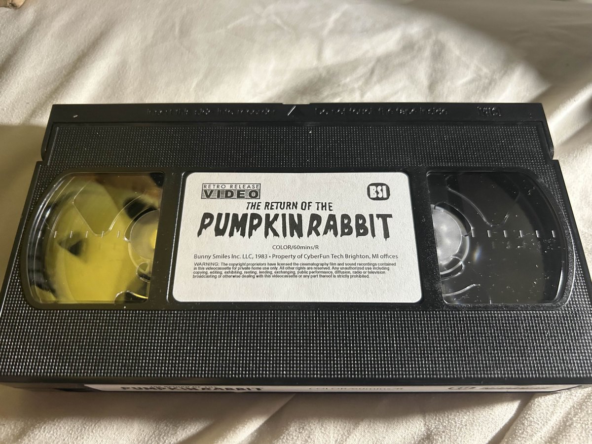 The Return of the Pumpkin Rabbit official VHS' produced by <a href="/retroreleasevid/">RetroReleaseVideo</a> have begun to arrive into people's homes!

Be on the lookout for yours!(if ordered)

(Photographs courtesy of <a href="/CollectMyPagez/">BUNNIE 'O' PLENTY</a> on Twitter)

Get your own copy here: retroreleasehomevideo.com/product-page/r…

#TheWaltenFiles