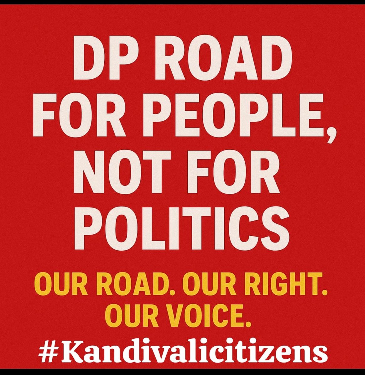 NitinjhaMUM's tweet photo. Kandival East LOKHANDWLA township DP Road For People not for Politics.
Pls Open it Completely.
Citizens Right affected since long time. https://t.co/JjiQjjt3J8