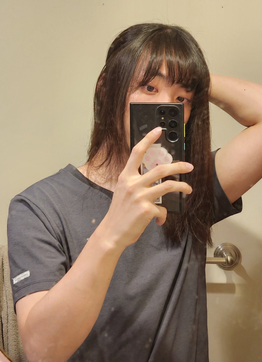 자기 전 씻을 때만 머리세팅 완벽함..