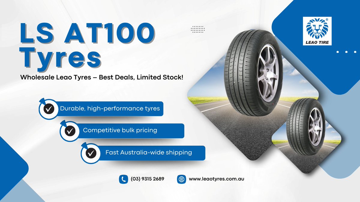 leaotyres's tweet photo. 🔥 HOT WHOLESALE ALERT – LIMITED STOCK! 🔥
The high-demand #Leao #LSAT100Tyres are in – and moving QUICK at crazy #wholesale prices!
Stock up while they last. Message us or call now to secure your order.
https://t.co/JyncECNQ5V | (03) 9315 2689
#Leaotyres #wholesaletyres https://t.co/4QPbPoaZ60