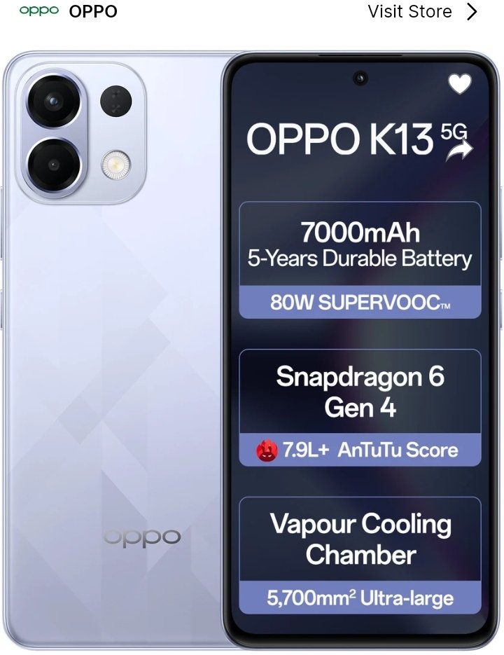 AMAZONSALE69's tweet photo. Oppo K13 5G – Power Meets Speed. Your All-Round Daily Driver.

Oppo K13 5G  Under 17500

Perfect for gaming, streaming, and everyday multitasking.
Tap to explore deals: [https://t.co/FfqYn6qdWl]
 #oppok13 #opposmartphone #budget5g #techonpintrest #FASTCHARGING https://t.co/phJ1lTuHcZ