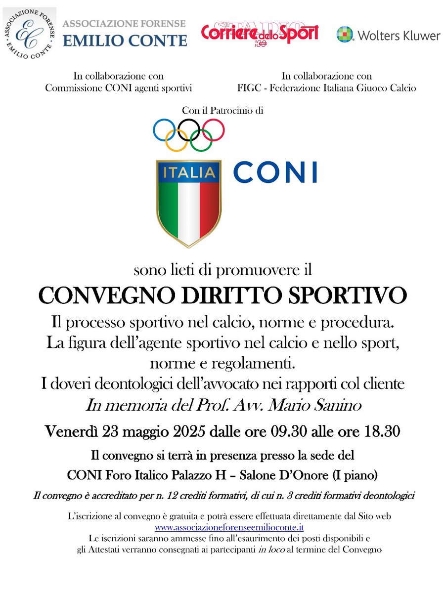 Avv. Antonio Conte (@avvantonioconte) on Twitter photo Oggi Coni Roma ore 9:30/18:30
#avvocati
<a href="/marcodefazi/">marco de fazi</a> <a href="/MCesali/">Massimiliano Cesali</a> <a href="/APontecorvo/">Andrea Pontecorvo</a> <a href="/AvvPaoloNesta/">AVV.PAOLO NESTA-</a> <a href="/avvgalletti/">Antonino Galletti</a> <a href="/rodolfomurra/">rodolfo murra</a> <a href="/GiuseppeLepor20/">Avv. Giuseppe Lepore</a> <a href="/sallex/">Stefano Artero</a> <a href="/GrazianiAlex/">Alessandro Graziani</a> <a href="/AScardaccione/">Adriano Scardaccione</a> <a href="/G_Parrello/">gaetano parrello</a> <a href="/MarvasiT/">Tommaso Marvasi</a> <a href="/CMPlacanica/">Cesare Placanica</a> <a href="/cintrieri/">cataldo intrieri</a> <a href="/radiotribunale/">RadioTribunale</a> <a href="/VisRomana/">Vis Romana</a> <a href="/OrdineAvvROMA/">Consiglio dell'Ordine degli Avvocati di Roma</a> <a href="/FrancescoGianzi/">Francesco Gianzi</a> Oggi Coni Roma ore 9:30/18:30
#avvocati
<a href="/marcodefazi/">marco de fazi</a> <a href="/MCesali/">Massimiliano Cesali</a> <a href="/APontecorvo/">Andrea Pontecorvo</a> <a href="/AvvPaoloNesta/">AVV.PAOLO NESTA-</a> <a href="/avvgalletti/">Antonino Galletti</a> <a href="/rodolfomurra/">rodolfo murra</a> <a href="/GiuseppeLepor20/">Avv. Giuseppe Lepore</a> <a href="/sallex/">Stefano Artero</a> <a href="/GrazianiAlex/">Alessandro Graziani</a> <a href="/AScardaccione/">Adriano Scardaccione</a> <a href="/G_Parrello/">gaetano parrello</a> <a href="/MarvasiT/">Tommaso Marvasi</a> <a href="/CMPlacanica/">Cesare Placanica</a> <a href="/cintrieri/">cataldo intrieri</a> <a href="/radiotribunale/">RadioTribunale</a> <a href="/VisRomana/">Vis Romana</a> <a href="/OrdineAvvROMA/">Consiglio dell'Ordine degli Avvocati di Roma</a> <a href="/FrancescoGianzi/">Francesco Gianzi</a>