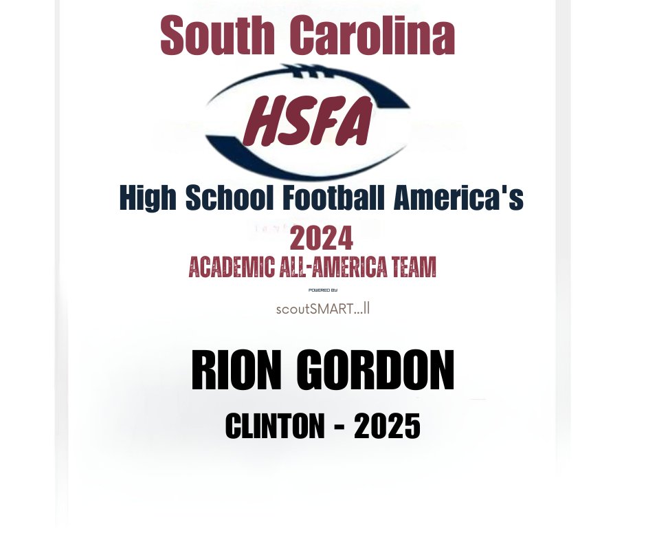 Blessed to be named for the 4th consecutive year to the <a href="/HSFBamerica/">High School Football America</a> Academic All-America Team!!