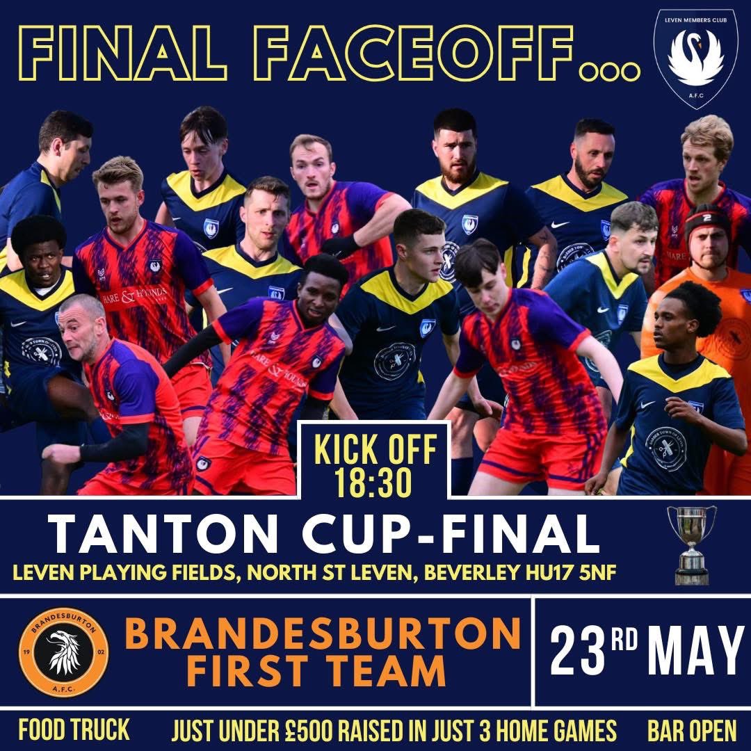 Leven MC ⚽️ (@mc_leven) on Twitter photo GAME DAY! TANTON CUP FINAL!🏆
Leven MC Firsts VS <a href="/BrandesAFC/">Brandesburton AFC</a> Firsts
Kick off: 6.30pm
Venue: Leven Playing Fields
Please bring some spare change to support the Tanton cup charities.
The Club at Leven Sports Hall will be open from 5pm with food truck too!
🎯🎱🍻🍔🍟⚽️#UTS GAME DAY! TANTON CUP FINAL!🏆
Leven MC Firsts VS <a href="/BrandesAFC/">Brandesburton AFC</a> Firsts
Kick off: 6.30pm
Venue: Leven Playing Fields
Please bring some spare change to support the Tanton cup charities.
The Club at Leven Sports Hall will be open from 5pm with food truck too!
🎯🎱🍻🍔🍟⚽️#UTS