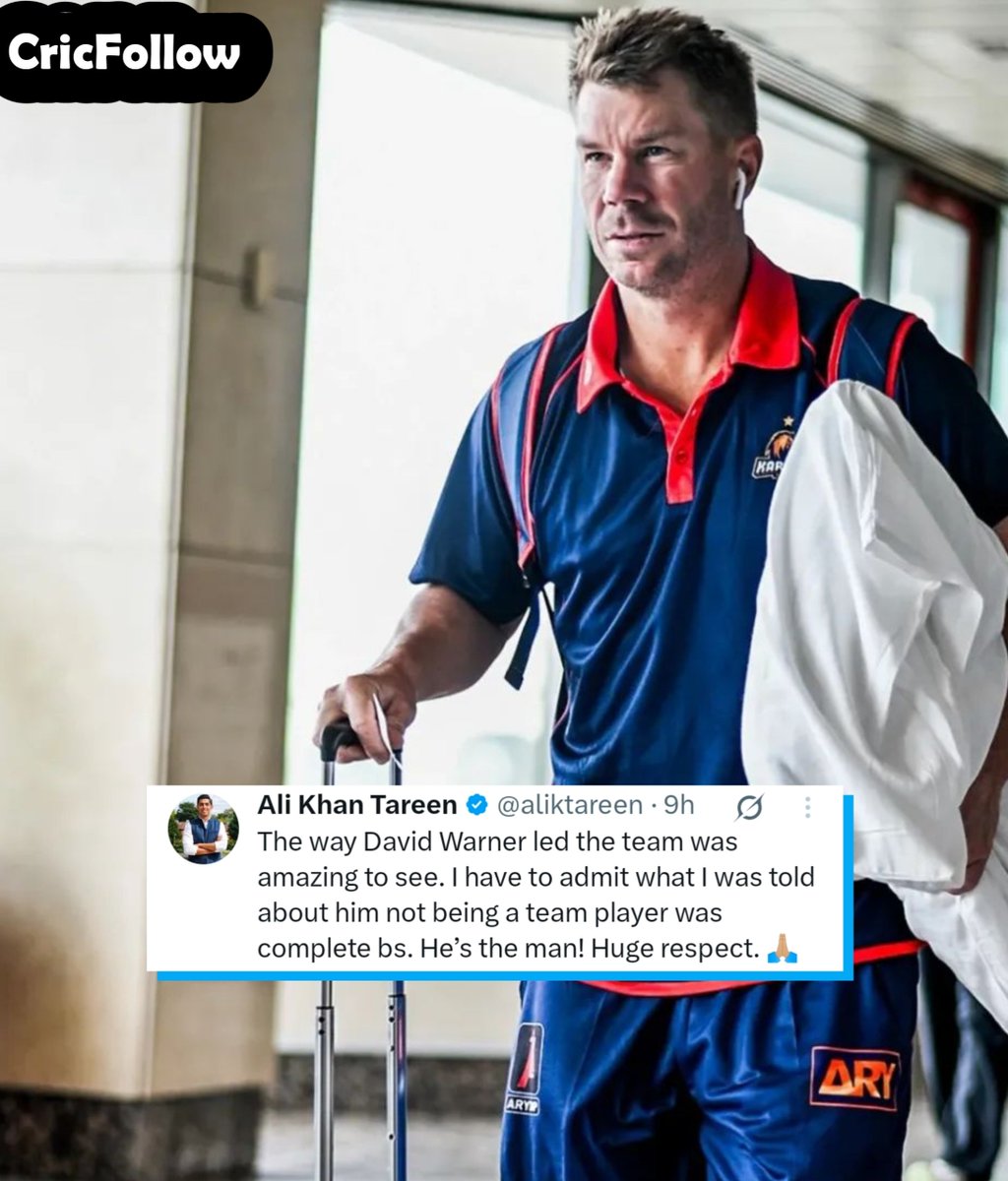 CricFollow56's tweet image. Ali Khan Tareen&apos;s X post .🙌🏻 

#HBLPSLX #HBLPSL #davidwarner