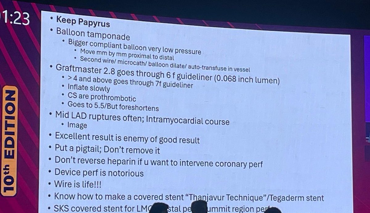 S Nagendra Boopathy (@boopathycardio) on Twitter photo Coronary Perforation.
Learn from Experts. Summary slide
#TIC2025 <a href="/pmanokar/">pmanokar</a> <a href="/CsiChennai/">CSIChennai</a> <a href="/drbkesav/">dr b kesavamoorthy</a> <a href="/PCRonline/">PCRonline 🫀</a> <a href="/ACCinTouch/">American College of Cardiology</a> #Cardiotwitter Coronary Perforation.
Learn from Experts. Summary slide
#TIC2025 <a href="/pmanokar/">pmanokar</a> <a href="/CsiChennai/">CSIChennai</a> <a href="/drbkesav/">dr b kesavamoorthy</a> <a href="/PCRonline/">PCRonline 🫀</a> <a href="/ACCinTouch/">American College of Cardiology</a> #Cardiotwitter
