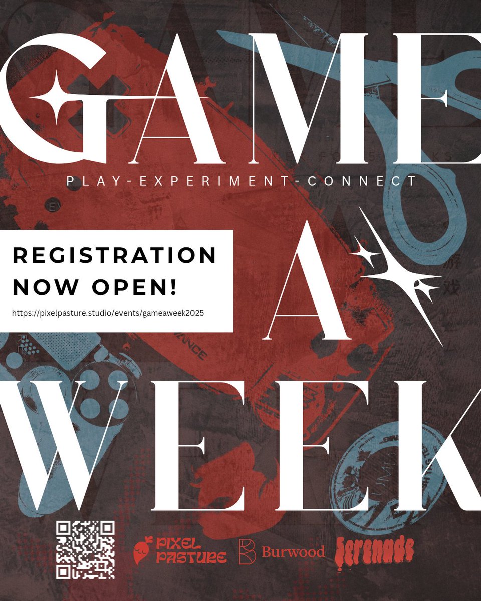 PixelPasture's tweet image. GAME A WEEK REGISTRATION NOW OPEN!
Grab a ticket here: pixelpasture.studio/events/gameawe…