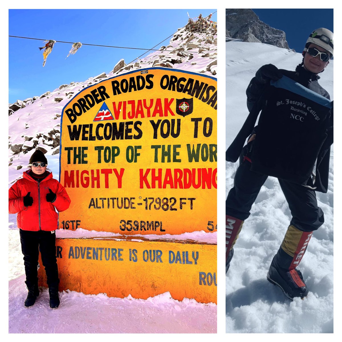 Climbing Everest wasn’t just a test of strength — it was a declaration!..Our resolute #NCC cadets proved that when youth leads with courage and purpose, even the highest peaks bow in respect. Pride of West Bengal, 21 Year of Age, our Cadet Pratima Rai of St Joseph’s College,