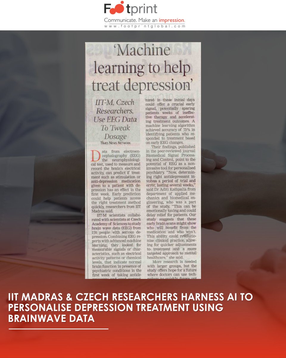 Footprint Global Communications (@fgctweets) on Twitter photo #MachineLearning to help treat #depression’
<a href="/iitmadras/">IIT Madras</a> & Czech researchers use EEG data to personalise depression treatment, reports <a href="/timesofindia/">The Times Of India</a>
timesofindia.indiatimes.com/city/chennai/e…
#MentalHealth #DepressionAwareness #BiomedicalResearch #EEG #PersonalisedMedicine #HealthcareInnovation #MachineLearning to help treat #depression’
<a href="/iitmadras/">IIT Madras</a> & Czech researchers use EEG data to personalise depression treatment, reports <a href="/timesofindia/">The Times Of India</a>
timesofindia.indiatimes.com/city/chennai/e…
#MentalHealth #DepressionAwareness #BiomedicalResearch #EEG #PersonalisedMedicine #HealthcareInnovation
