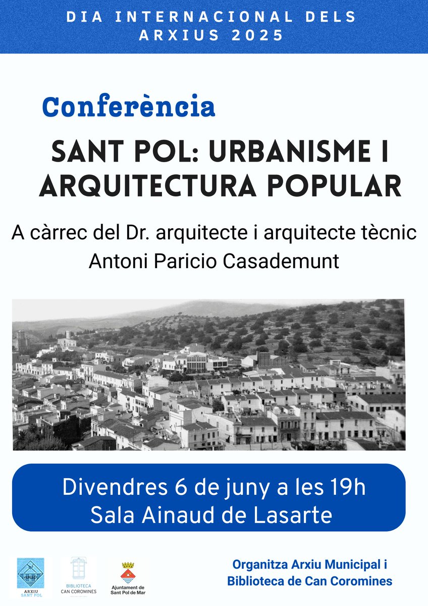 #SABIESQUE l'arquitectura popular és la que es desenvolupa a partir dels materials i tècniques locals?

No et perdis la conferència del Dia dels Arxius 2025 😉!

📆 Divendres 6 de juny
🕖 19h
📍 Sala Ainaud de Lasarte

#DIA25 #Arxius #ArxiuSantPol #LArxiuAmbTu
