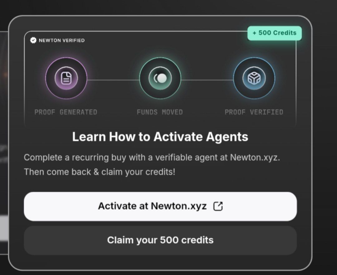 ♨️ Magic Newton update - <a href="/MagicNewton/">Newton</a>

🪂 Active Agents &amp; claim 500 ethereal credits.

💰 Costs: 6.2 USDC(Base)

💨 HOW TO COMPLETE ⁉️ steps below 👇🏻 

🌍 Go to: magicnewton.com/portal?referra…

✔️ Click "Activate" 

✔️ if login if you aren't yet, &amp; Click upper corner right (wallet