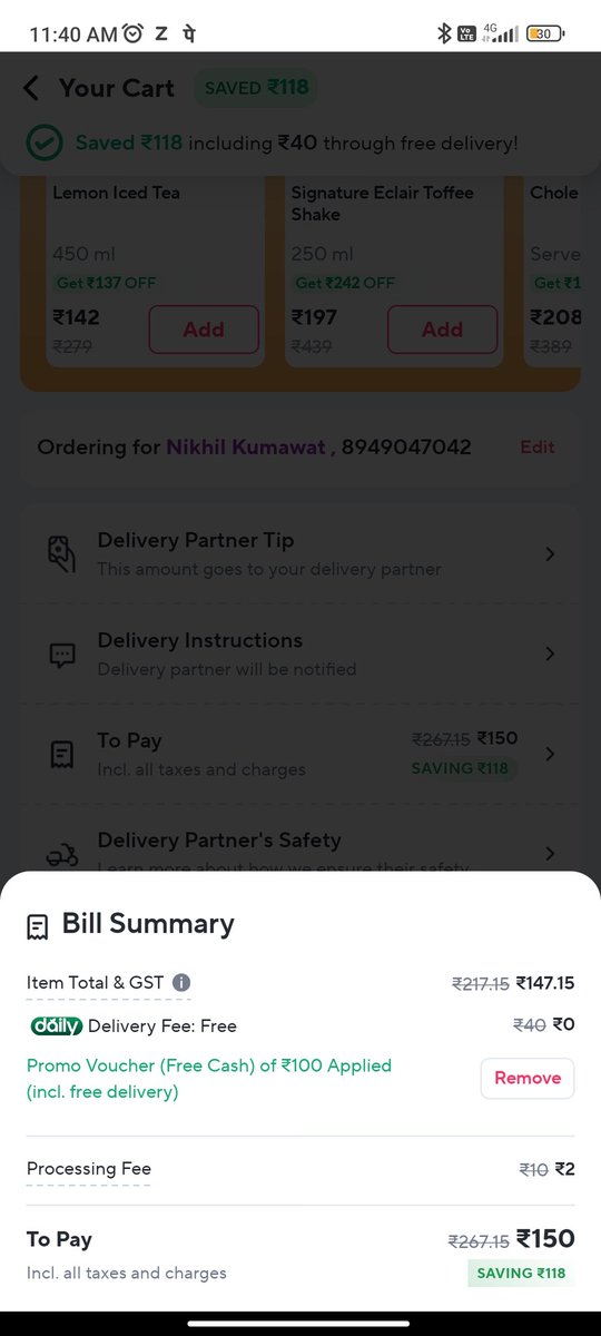 iamNikhil30's tweet photo. Zepto needs to learn calculation asap😭 @ZeptoNow @AaditPalicha @v0hra https://t.co/sMh4F8KWpM