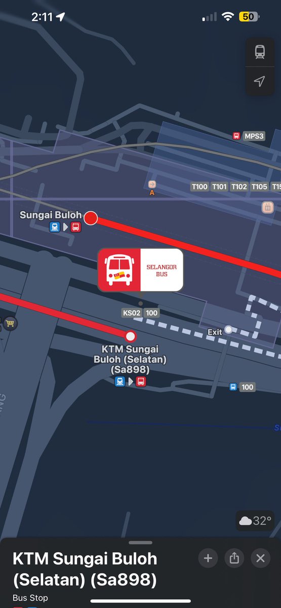 NabilErsyad's tweet image. Apple Maps is just so pretty. They even proper logos for Smart Selangor and the old Selangor Bus.