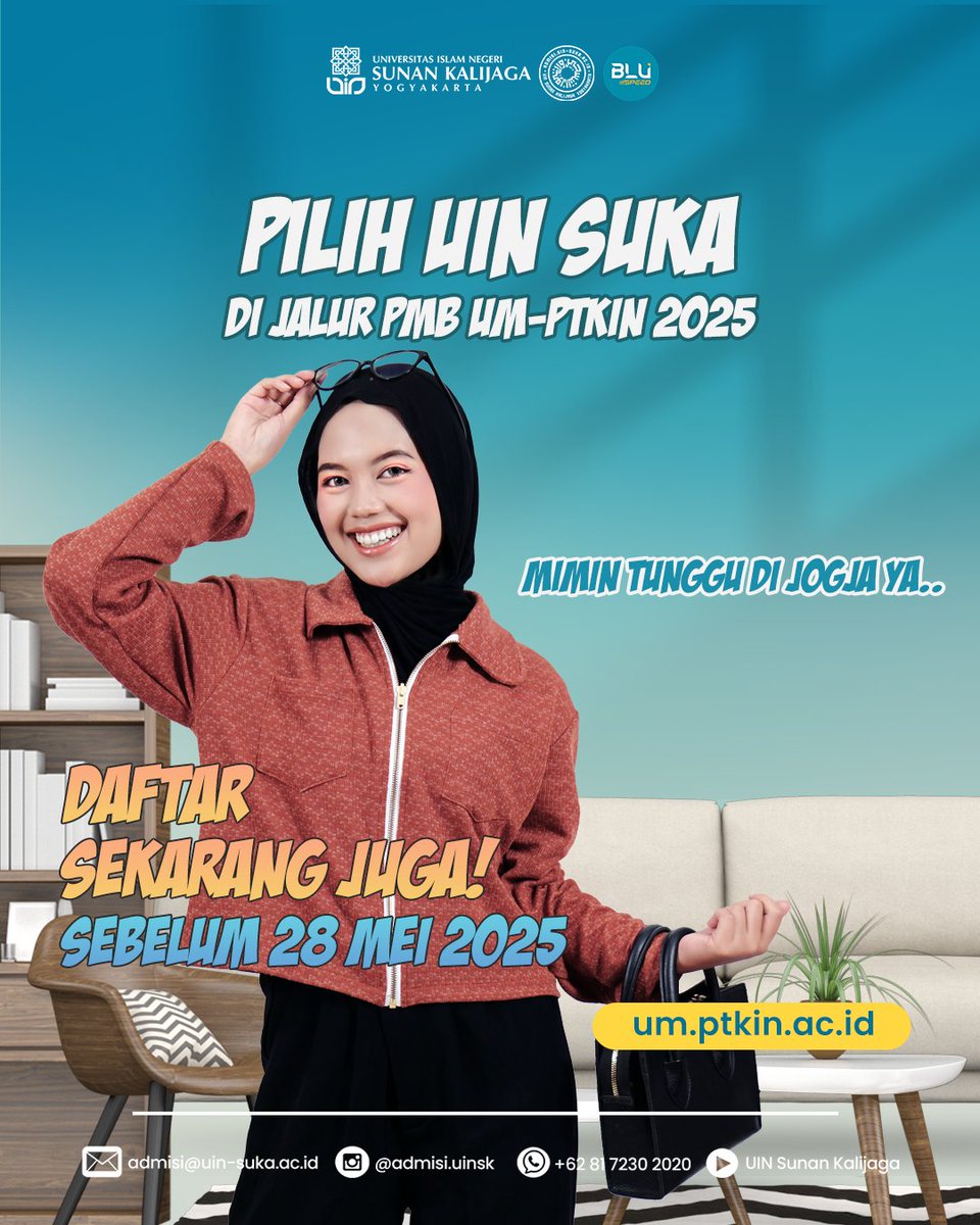 Bingung pilih lokasi UM-PTKIN di mana?
Ujian sambil menikmati atmosfer khas Yogyakarta? Why not! Pilih lokasi ujianmu di UIN Sunan Kalijaga dan rasakan sendiri vibes-nya.
Makanyaaaa..buruan gih! Meluncur ke web um.ptkin.ac.id. #uinsk #uinsunankalijaga #uinsuka