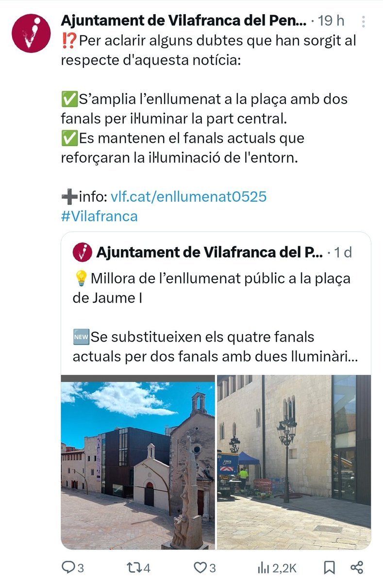 Substitutiu o amplieu? 
Colla d'incompetents... <a href="/VilafrancaAj/">Ajuntament de Vilafranca del Penedès</a>