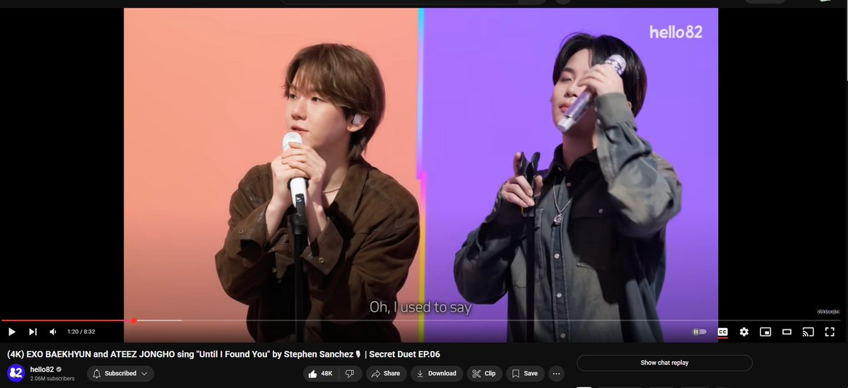 BeastOPower's tweet photo. @hello82official my favorite part is at 1:20 when baekhyun and jongho do their first harmony together

https://t.co/3Wr8D529yh

#SecretDuet_BAEKHYUN #SecretDuet_JONGHO #BAEKHYUNxJONGHO #SecretDuet #hello82 

@hello82official https://t.co/2mbnpU0V5L