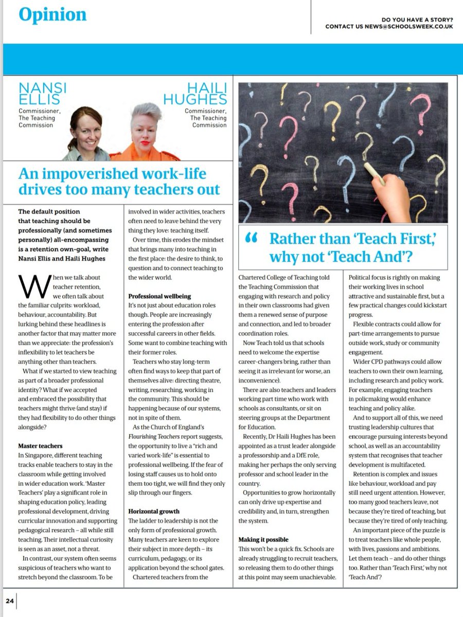 Dr Haili Hughes FRSA (@hugheshaili) on Twitter photo Very proud of this piece in <a href="/SchoolsWeek/">Schools Week</a> <a href="/NansiEllis/">Nansi Ellis</a> Giving teachers the opportunity to be intellectually curious and have agency over their development is key! "Teach And" for the win! Very proud of this piece in <a href="/SchoolsWeek/">Schools Week</a> <a href="/NansiEllis/">Nansi Ellis</a> Giving teachers the opportunity to be intellectually curious and have agency over their development is key! "Teach And" for the win!