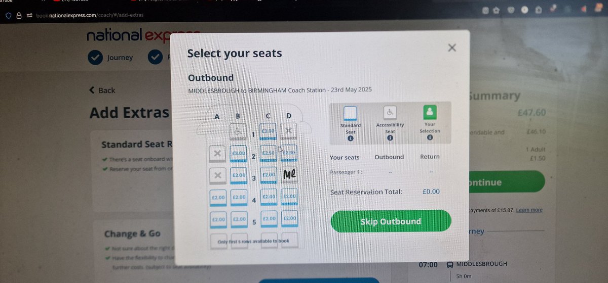 callummhoare's tweet photo. @nationalexpress so on the GN 53 going to brum. your seat reservations that should be upto date are a complete lie this says the front half is completely empty and this is packed like bloody sardines!! Driver was pretty chill and your WiFi is terrible still. Shameful. https://t.co/Dv1VOXBGu9
