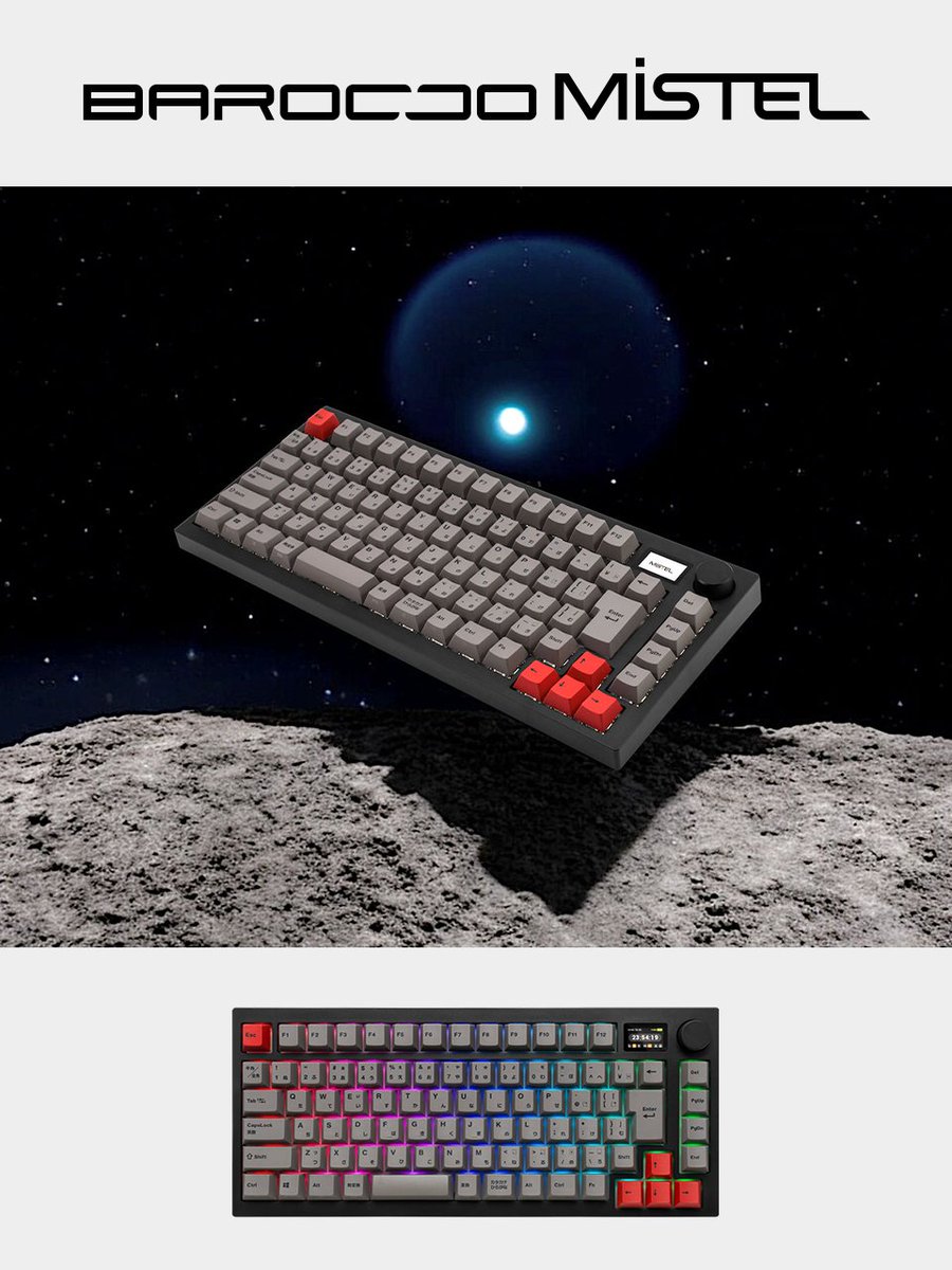 Princeton_Ltd's tweet photo. ／
【新製品情報】
#Mistel 社製 #メカニカルキーボード
Barocco Mistel「MD750 Delight JIS」が
5/30(金)新発売✨
＼

1.2インチのLCDスクリーンを搭載した
無線対応のメカニカルキーボードです！
アルミニウムノブと併せて直感的に操作できます💫

#プリンストン https://t.co/KDlmL6zzQB