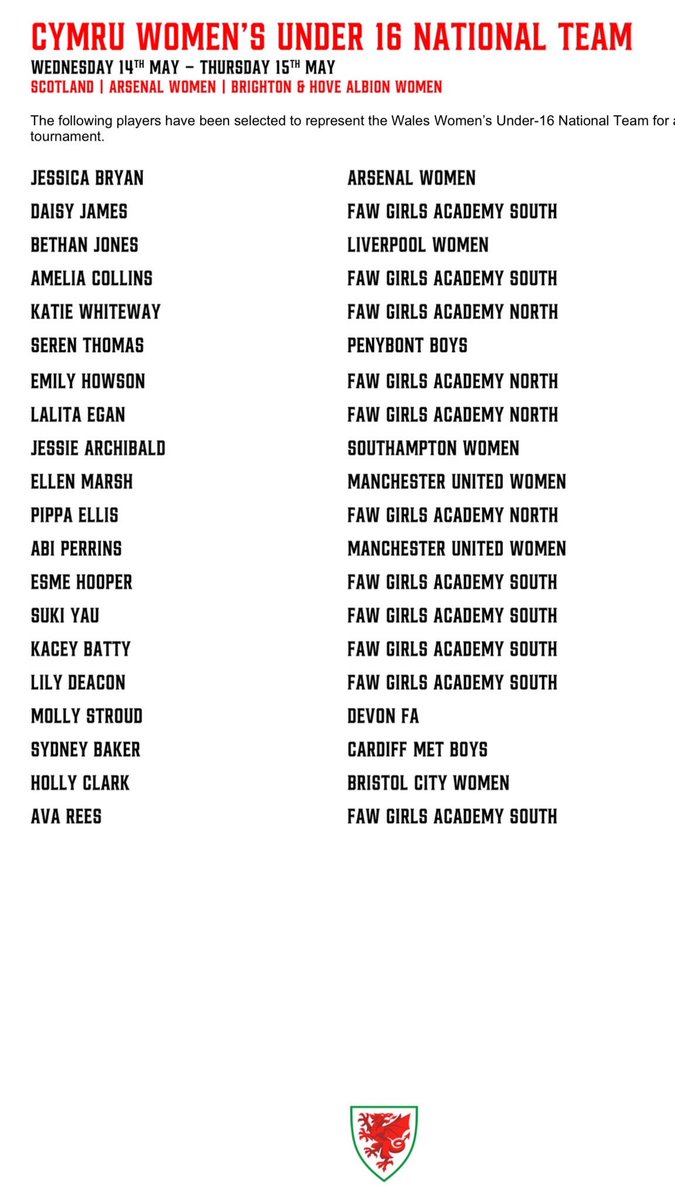 Cheltenham Town DC (@ctfcdchfd) on Twitter photo ‼️Great News‼️
We are delighted to announce that former player Kacey has been selected for the <a href="/FAW_Womens/">Wales Women's Team</a> Cymru Women’s U16 National Squad for upcoming games v Scotland/Arsenal Women/Brighton H Albion Women
We caught up with Dad, Owen (also former coach with us) about the news ‼️Great News‼️
We are delighted to announce that former player Kacey has been selected for the <a href="/FAW_Womens/">Wales Women's Team</a> Cymru Women’s U16 National Squad for upcoming games v Scotland/Arsenal Women/Brighton H Albion Women
We caught up with Dad, Owen (also former coach with us) about the news