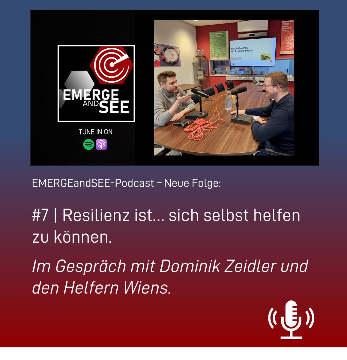 Patrick Meschenmoser (@meshandmoser) on Twitter photo #Wien. Wie bereitet die zweitgrößte Stadt in deutschsprachigen Raum ihre Bürgerinnen und Bürger auf #Notfälle vor?
Darüber spreche ich mit Dominik Zeidler von <a href="/diehelferwiens/">Die Helfer Wiens</a> in der neuesten Folge des <a href="/EMERGEandSEE_d/">EMERGEandSEE - Resilience For You.</a> -Podcasts 🎙️: "Resilienz ist... sich selbst helfen zu können" #Wien. Wie bereitet die zweitgrößte Stadt in deutschsprachigen Raum ihre Bürgerinnen und Bürger auf #Notfälle vor?
Darüber spreche ich mit Dominik Zeidler von <a href="/diehelferwiens/">Die Helfer Wiens</a> in der neuesten Folge des <a href="/EMERGEandSEE_d/">EMERGEandSEE - Resilience For You.</a> -Podcasts 🎙️: "Resilienz ist... sich selbst helfen zu können"