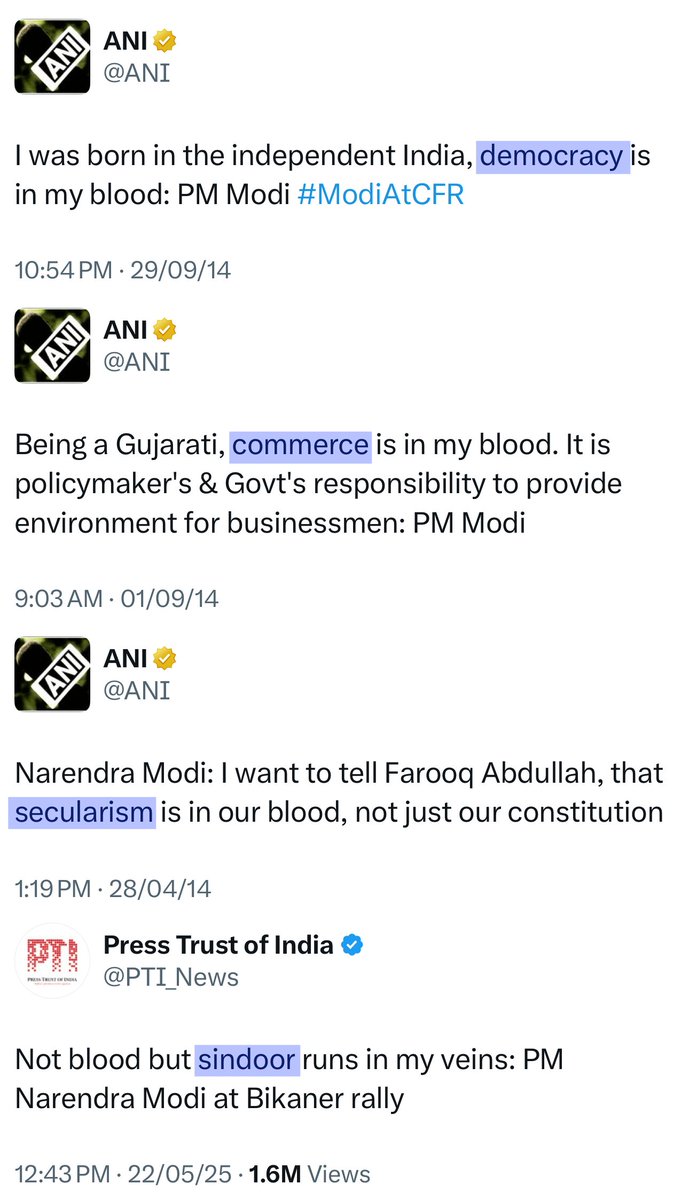 Depending on the audience and the season, his blood composition may differ, I suppose.