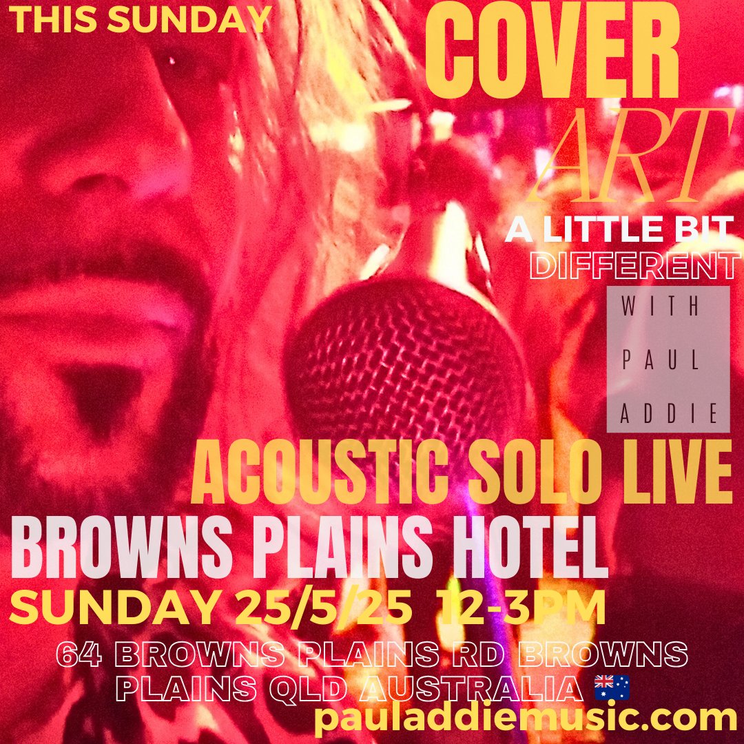 PAUL ADDIE MUSIC NEWS🌎

This week COVER ART
Acoustic Solo

Surfing the gamut of the history of music from then till now..

Through my lens

South of Brisbane 
Queensland Australia 🇦🇺

See you there 🌎✈️