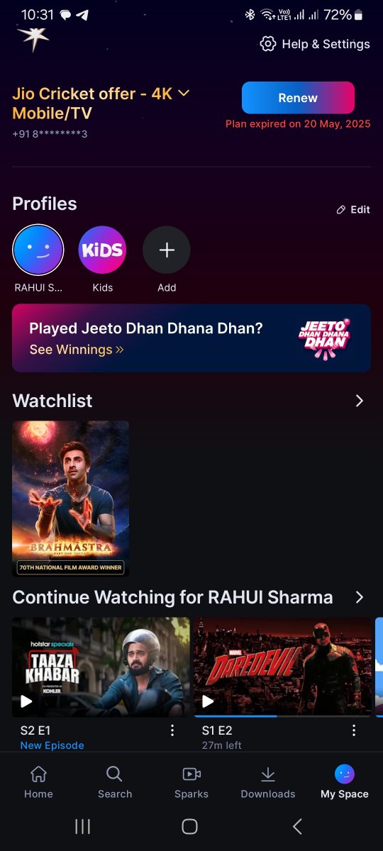 rahul_shrma03's tweet photo. @JioHotstar the subscription i have received on recharge of 899 from jio has not been showing activate on my account please see the image and activate my subscription https://t.co/FvSiybOI76