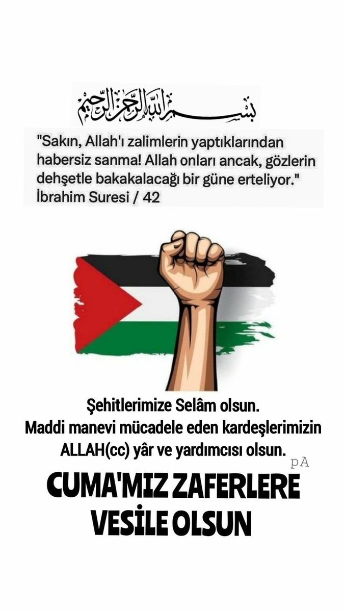 HulyaKapci's tweet image. BİSMİLLAH
ESSELAMUNALEYKUM
#FreePalastine
#TerörüstisrailAbd
#BoykotaDevam
#wakeupmuslim
#StopIsrael
#GazaHolocaust
#FilistindeZulümArşaDayandı
#GazzeÖlüyor
Devletime Güveniyorum
Sonuna Kadar Reis
#Cuma
#Namaz
#Dua