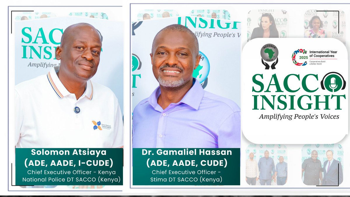 ACCOSCA (@accosca) on Twitter photo In our 7th Episode of the SACCO Insight Podcast, we are humbled to host <a href="/solotsa/">Solomon Angutsa</a> - CEO <a href="/police_sacco/">Kenya National Police DT SACCO</a> and <a href="/GAMALIELHASSAN/">Dr. GAMALIEL HASSAN A.A.</a> - CEO <a href="/stimasacco/">STIMA SACCO</a> as we discuss how Technology Enhances SACCO Operational Efficiency and Member Experience.
Watch Episode 7 Here - youtube.com/watch?v=3rR_Hd… In our 7th Episode of the SACCO Insight Podcast, we are humbled to host <a href="/solotsa/">Solomon Angutsa</a> - CEO <a href="/police_sacco/">Kenya National Police DT SACCO</a> and <a href="/GAMALIELHASSAN/">Dr. GAMALIEL HASSAN A.A.</a> - CEO <a href="/stimasacco/">STIMA SACCO</a> as we discuss how Technology Enhances SACCO Operational Efficiency and Member Experience.
Watch Episode 7 Here - youtube.com/watch?v=3rR_Hd…