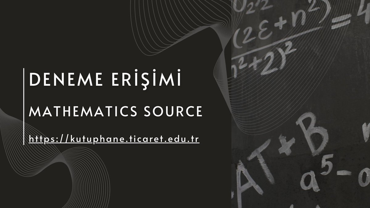 ktpticaret's tweet photo. Mathematics Source veritabanı 31 Temmuz 2025 tarihine kadar deneme erişimine açılmıştır. Detaylar için : https://t.co/A4h17Tpv5j https://t.co/XlEr9AfgEx