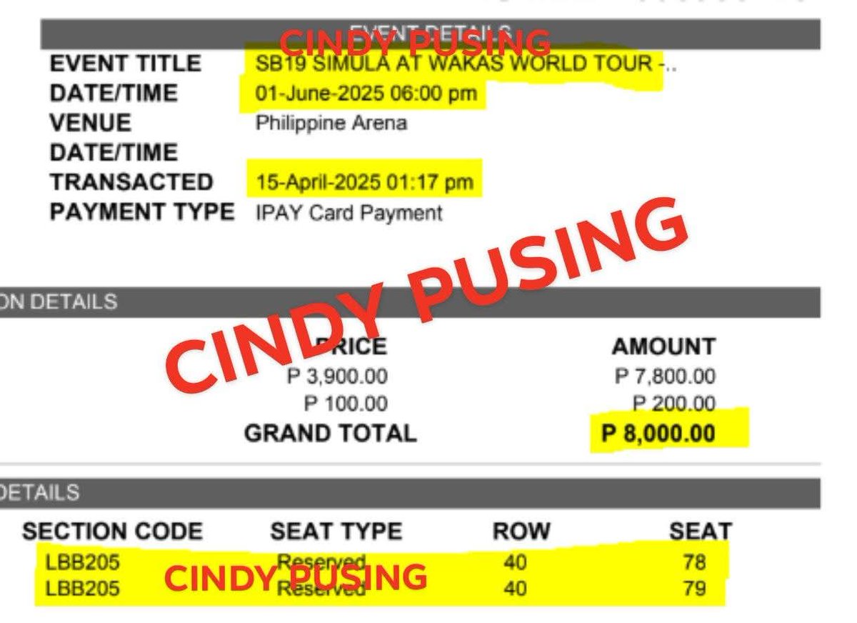 cindypusing's tweet photo. Hello I'm selling my sb19 Day 2 tickets
(2) LBB Reg Unclaimed Magkatabi
Section: 205
Row: 40 (ang lapit ng row na to, row 39 ang lowest na row sa LBB Reg)
Seats: 78 &amp; 79
RFS: Sched conflict
Pm me for more details
#SB19SimulaAtWakas
#SB19SaW
#Ticketforsale https://t.co/8WH4naHJcI