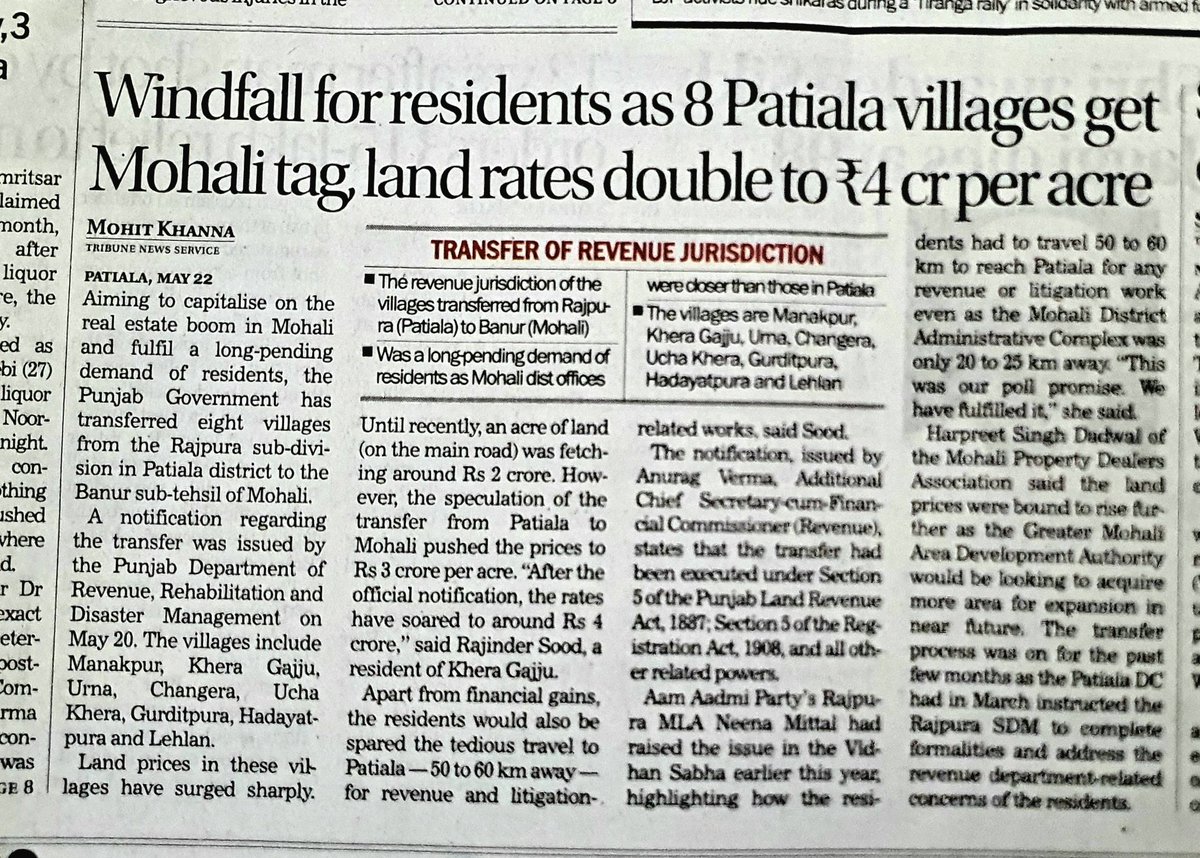 mohit khanna (@mohitk1) on Twitter photo Eight villages of Rajpura/ Patiala are now part of Mohali/ SAS Nagar. Transfer witness overnight price rise <a href="/thetribunechd/">The Tribune</a> <a href="/bariana_sanjeev/">sanjeev bariana</a> <a href="/japs99/">jupinderjit singh</a> <a href="/RuchikaMKhanna/">Ruchika M. Khanna</a> <a href="/rajmeet1971/">Rajmeet singh</a> <a href="/BharteshThakur/">Bhartesh Singh Thakur</a> Eight villages of Rajpura/ Patiala are now part of Mohali/ SAS Nagar. Transfer witness overnight price rise <a href="/thetribunechd/">The Tribune</a> <a href="/bariana_sanjeev/">sanjeev bariana</a> <a href="/japs99/">jupinderjit singh</a> <a href="/RuchikaMKhanna/">Ruchika M. Khanna</a> <a href="/rajmeet1971/">Rajmeet singh</a> <a href="/BharteshThakur/">Bhartesh Singh Thakur</a>
