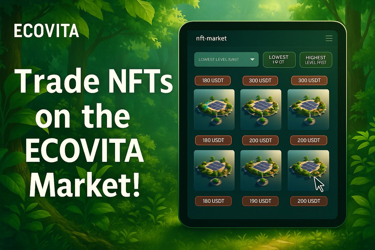Looking for ECOVITA NFTs? 🌱
Head over to our official website marketplace!
You might just find some leveled-up NFTs waiting for you. 👀✨

🔗 ecovitaofficial.com/market

#ECOVITA #NFTmarketplace #GreenNFT #Web3