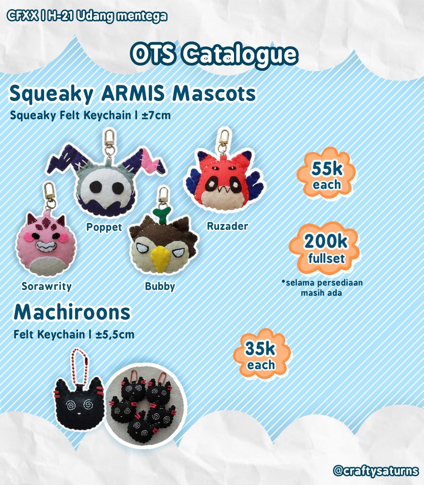 pinaPNG's tweet photo. Heres @Craftysaturns 's cute felt keychains (⁠◍⁠•⁠ᴗ⁠•⁠◍⁠)

Tag.
#comifuro20 #comifuroXX #CFXXcatalogue #cf20catalogue #cf20 #cfxx #holostars #holoARMIS machiroon

(2/3) https://t.co/qHg3bNPAeg