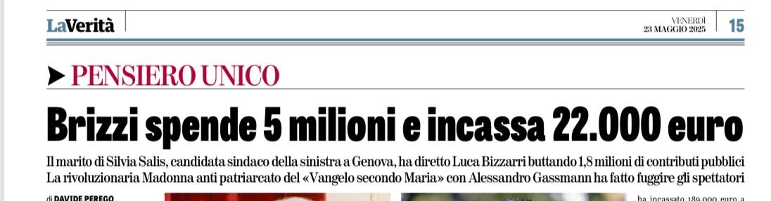 AndreaMefi4753's tweet photo. La Verità continua la crociata contro il cinema italiano. Questa volta se la prende con il marito della candidata sindaco di Genova #SilviaSalis (dettaglio pleonastico), #FaustoBrizzi e Alessandro #Gassmann, #SaverioCostanzo, #PietroCastellitto, #StefanoSollima, #LucaBarbareschi. https://t.co/UhWcb4HkWF