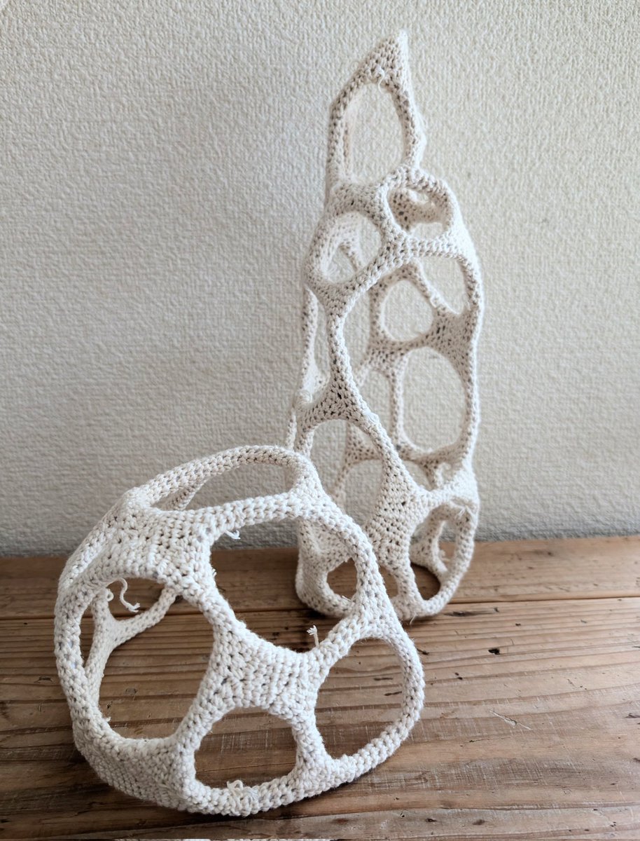 work in progress 制作途上 #編み物オブジェ #かぎ針編み #デザフェス61