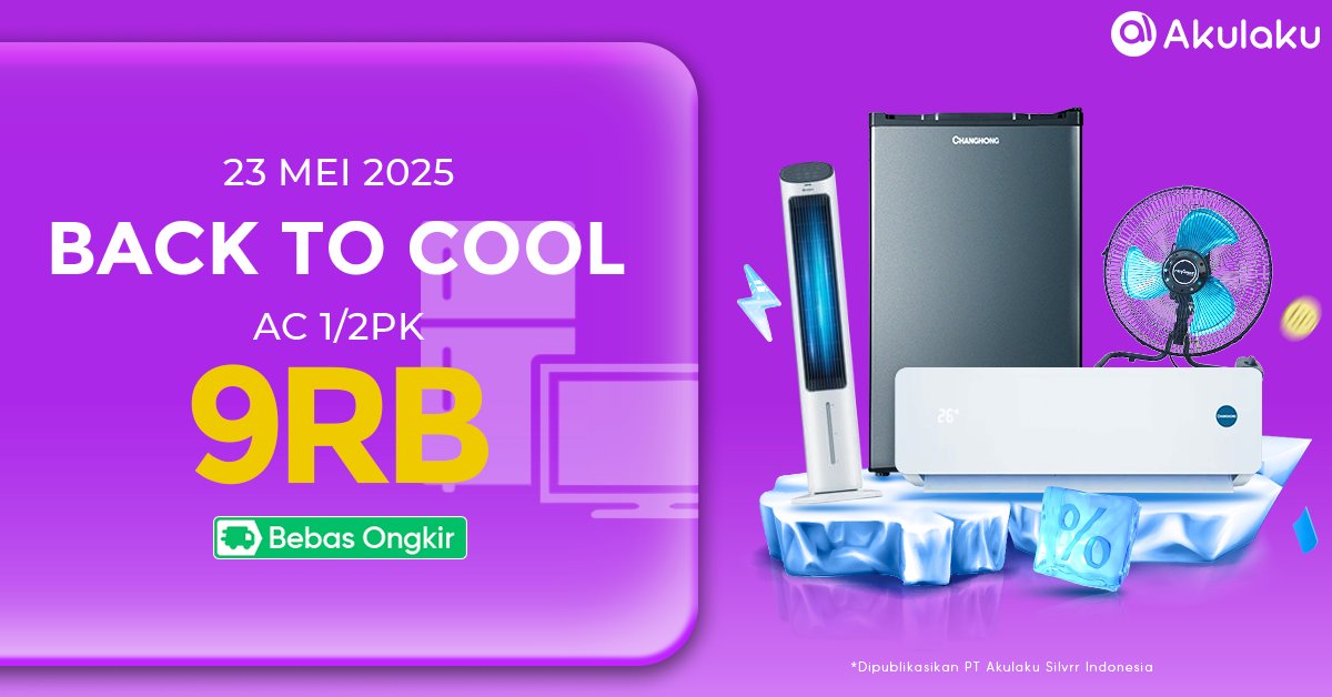 akulakuID's tweet photo. APA?!! AC CUMAN 9RB AN?😱
Klik link ini https://t.co/9FRo7AUAMt beli sekarang juga di PROMO BACK TO COOL❄️🛒
#AkulakuIndonesia #HidupLebihBaik #PromoAC #BackToCool #DiskonGajian https://t.co/gMggqtHlFE