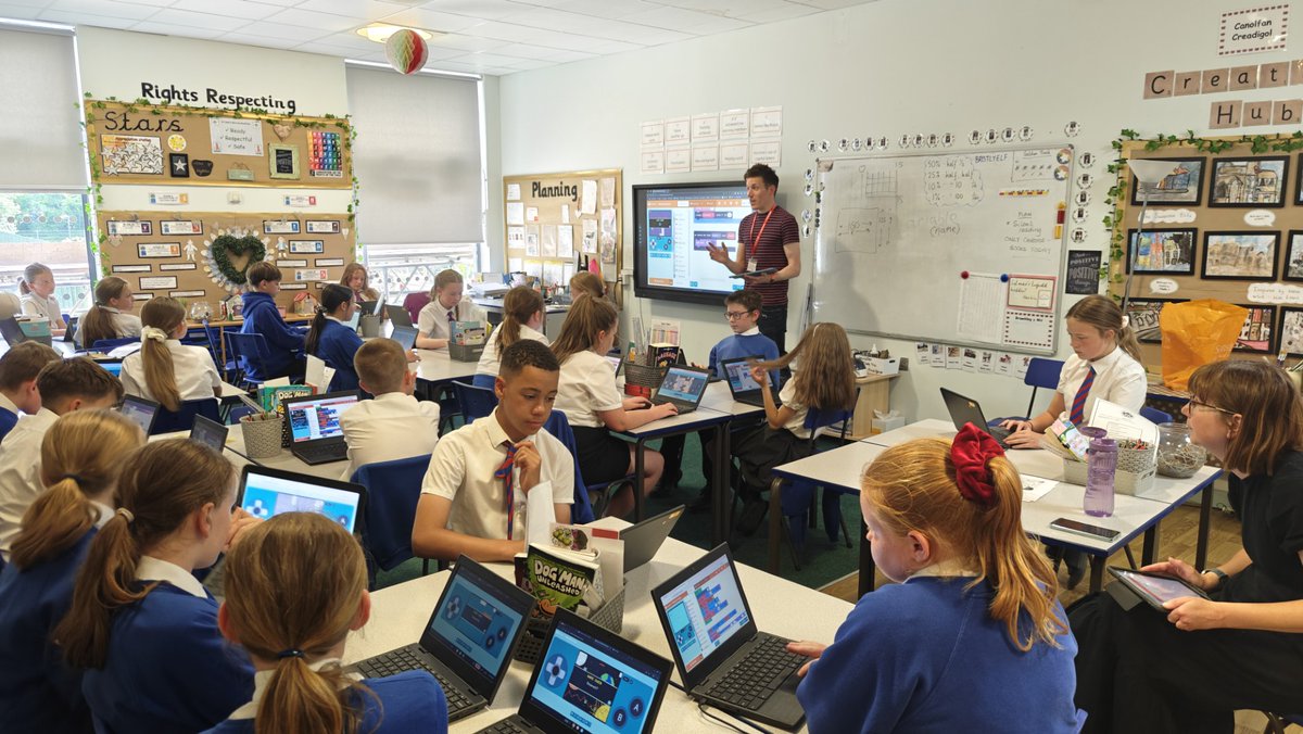 Code_Created's tweet image. What an incredible day at Coed-y-Garn Primary School in Abertillery, Wales! Our #CodeCreated workshop took Year 6s on an epic coding journey, creating three games! Pupils created their own graphics too, making each game uniquely theirs.

codecreated.com