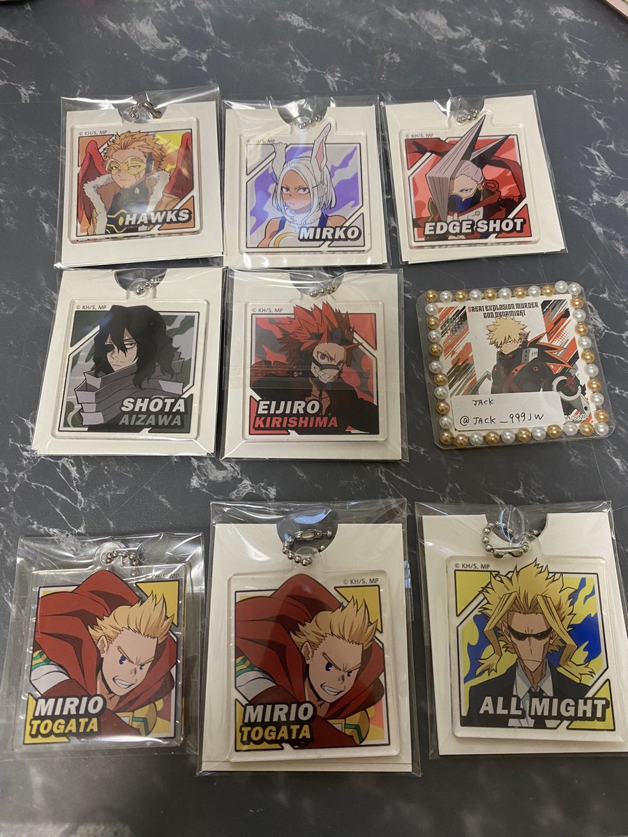 &lt; 交換 譲渡 &gt;僕のヒーローアカデミア
アクキー アクリルキーホルダー ダイソー

譲⇒ 画像参照＋ ジーニスト
求⇒ 緑谷 4 &gt; 波動4

︎✦︎ ホークス 相澤は通形を同数抱き合わせ
︎✦︎ 譲渡は3段目のみ

検索からでも可能