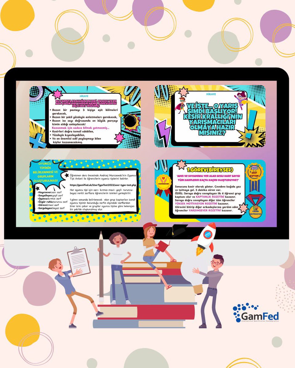 🚀 🎯GamFed Eğitim ve Gelişim Ekibi tarafından hazırlanan 89. eğitim içeriğinde
Eğitim ve Gelişim Ekibi gönüllülerimizden Gülşah Gören’in 5.sınıf Matematik dersi “Sayılar ve Nicelikler” konulu oyunlaştırılmış planını sizlere sunuyoruz. 

🔗 oyunlastirma.co/makale/gamfed-…

#oyunlaştırma
