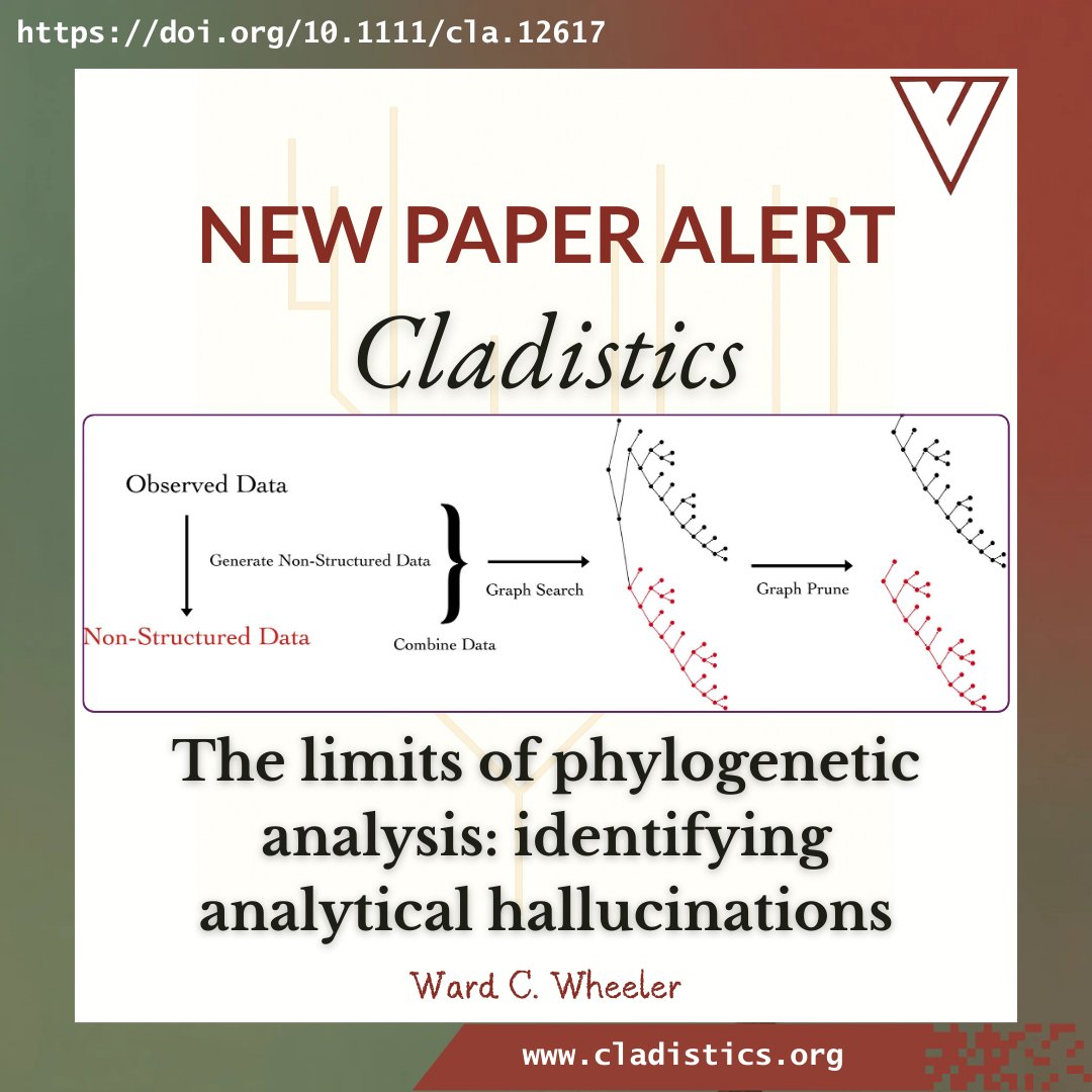 CladisticsAlert's tweet image. 🚨#NewPaperAlert👩🏽‍💻
𝗧𝗵𝗲 𝗹𝗶𝗺𝗶𝘁𝘀 𝗼𝗳 𝗽𝗵𝘆𝗹𝗼𝗴𝗲𝗻𝗲𝘁𝗶𝗰 𝗮𝗻𝗮𝗹𝘆𝘀𝗶𝘀: 𝗶𝗱𝗲𝗻𝘁𝗶𝗳𝘆𝗶𝗻𝗴 𝗮𝗻𝗮𝗹𝘆𝘁𝗶𝗰𝗮𝗹 𝗵𝗮𝗹𝗹𝘂𝗰𝗶𝗻𝗮𝘁𝗶𝗼𝗻𝘀
By Wheeler
doi.org/10.1111/cla.12…

#Cladistics #NewMethod #DataQuality #EvolutionaryBiology #Phylogenetics #Systematics