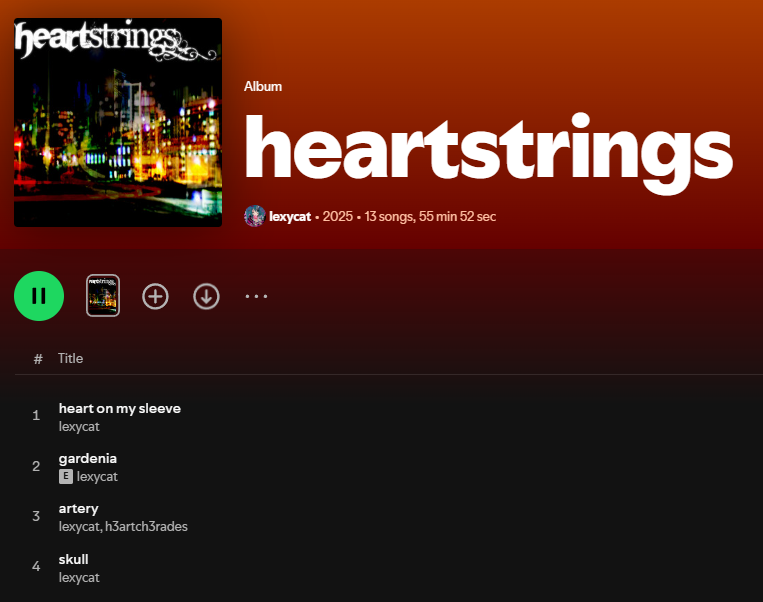 my new album "heartstrings" is out on streaming everywhere. thank you for your patience. 💗