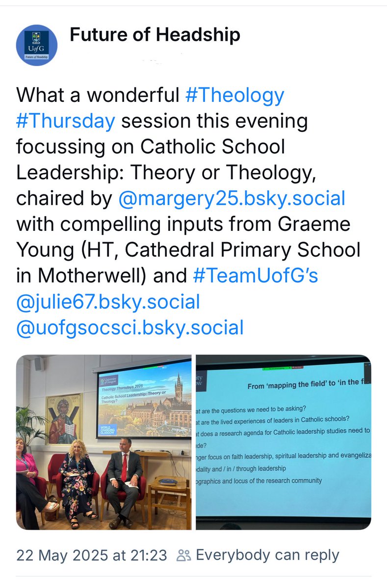 A rich and inspiring #TheologyThursday with <a href="/StAndFoundatio1/">StAndFoundation</a> 
We explored how Catholic faith, values, and identity shape ethical leadership, the meaning of social justice in schools, and the call for Catholic schools to be centres of excellence—reflecting God in all they do.