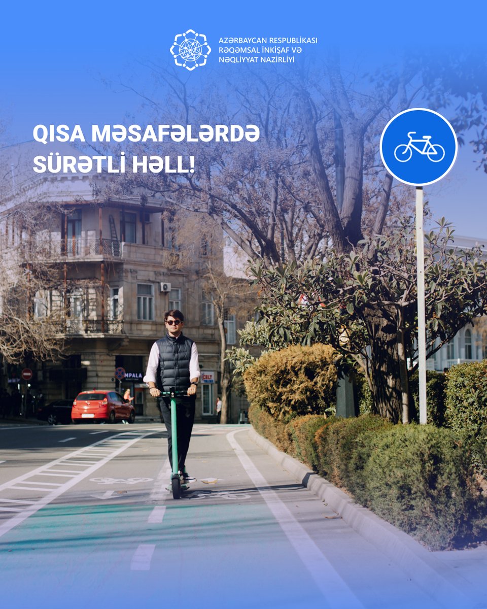 Daha yaşıl, dayanıqlı və əlçatan şəhər mühiti yaratmaq məqsədilə təşəbbüsləri davam etdiririk.
 
#Mikromobillik vasitələri yalnız əyləncə üçün deyil, qısa məsafələrdə alternativ #nəqliyyat vasitəsidir.
 
Qısa məsafələrin sürətli həlli üçün mikromobillik vasitələrindən istifadə